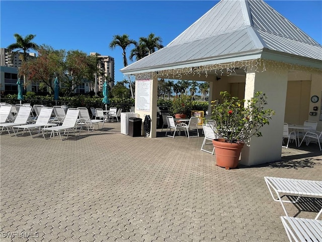 view of patio with a gazebo