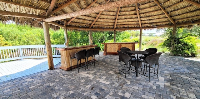 2033 Treasure Ln, Punta Gorda, FL 33982 - view of patio / terrace featuring a gazebo and a wooden deck