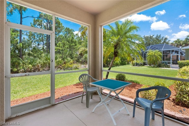 view of sunroom