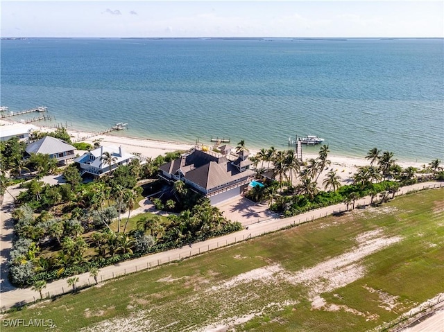 211 Kingfisher Dr, Captiva, FL 33924 - bird's eye view with a water view and a beach view