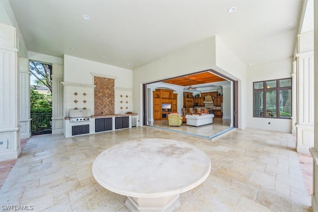 view of tiled living room