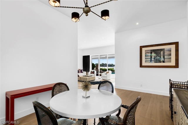 dining room with light hardwood / wood-style floors