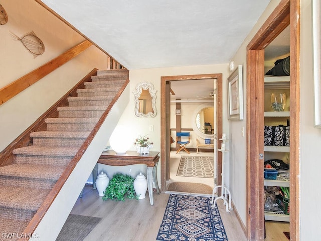 interior space with light hardwood / wood-style floors