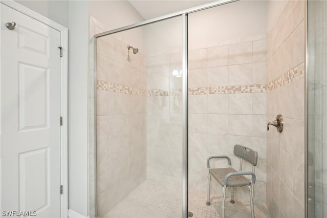 bathroom featuring walk in shower