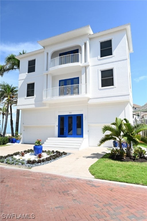 view of property featuring a garage