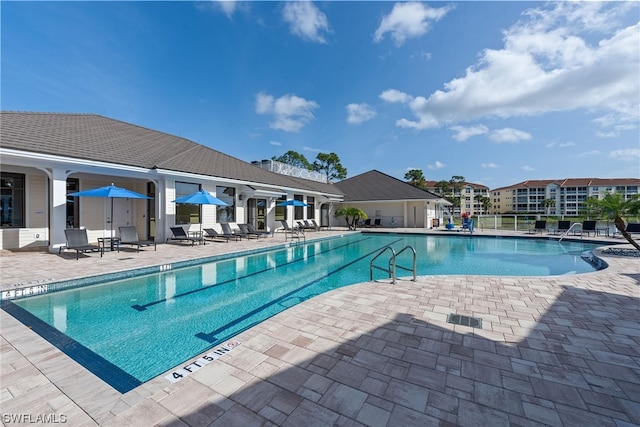 view of pool with a patio