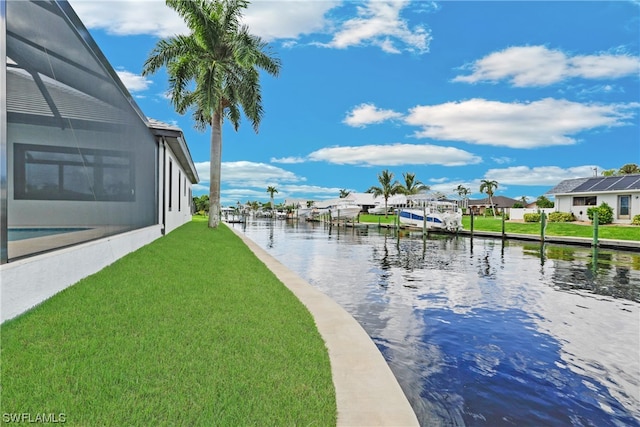 view of water feature featuring a boat dock