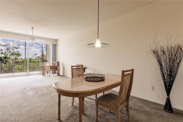 view of carpeted dining room