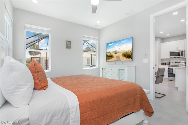 bedroom with ceiling fan