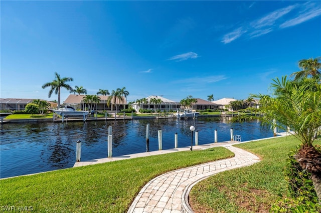 water view with a dock