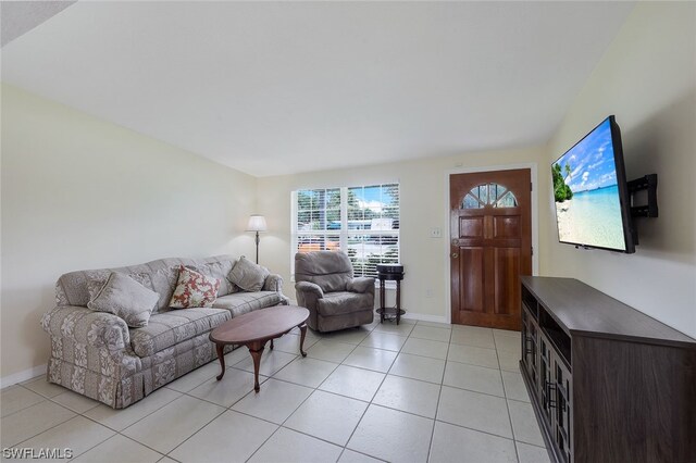 view of tiled living room