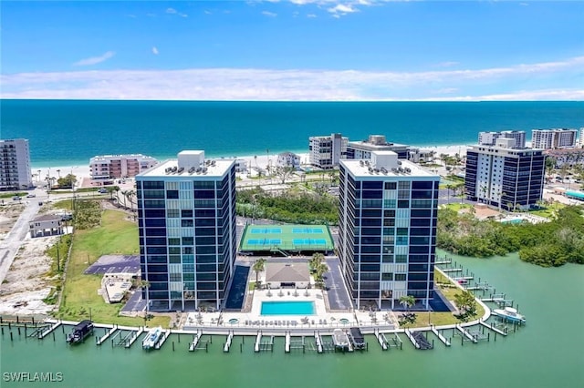 26235 Hickory Blvd Unit 4B, Bonita Springs, FL 34134 - aerial view of a nearby body of water and a pool area