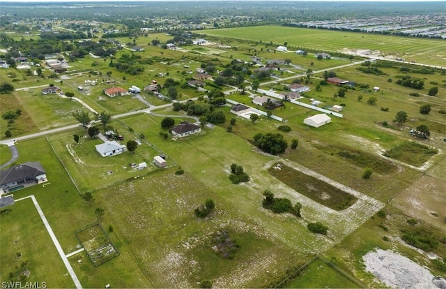 aerial view with a rural view