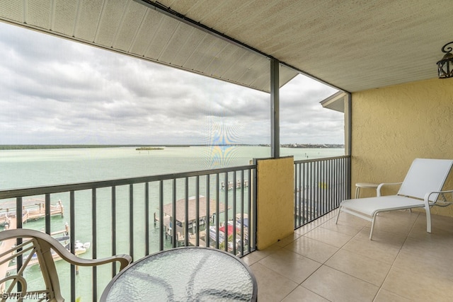 balcony with a water view