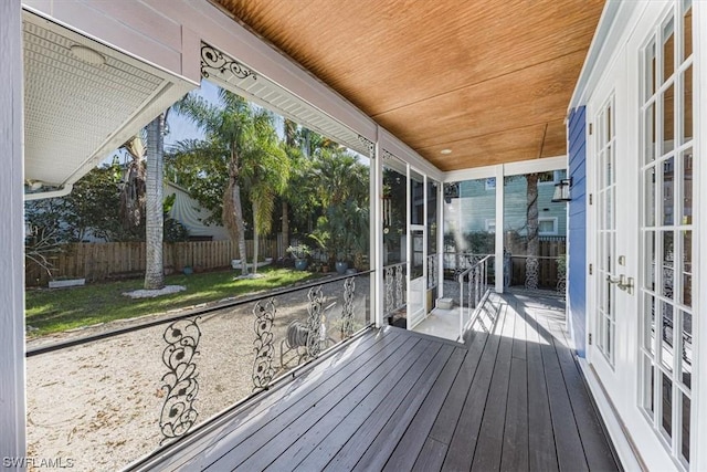 deck featuring french doors