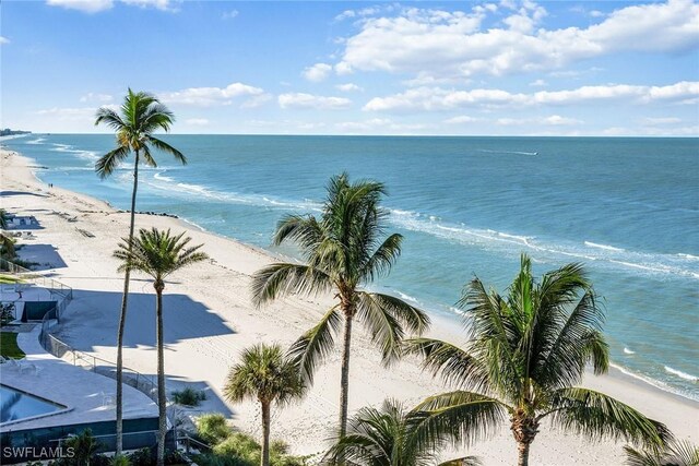 water view with a view of the beach