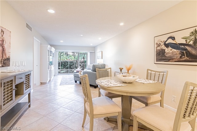 view of tiled dining room