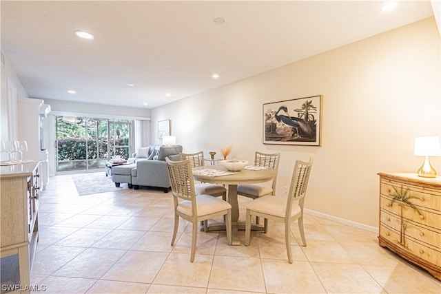 view of tiled dining area