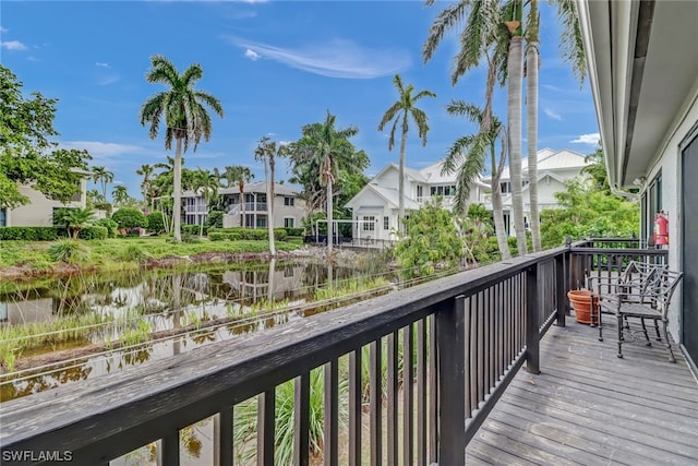 balcony with a water view