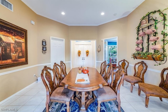 view of tiled dining area