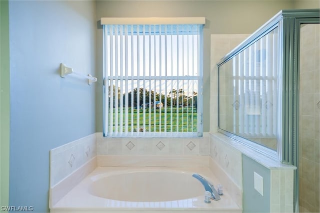 bathroom featuring a washtub