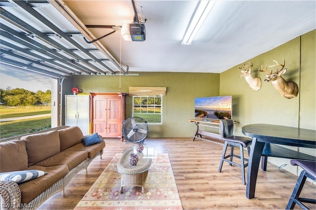 living room featuring light hardwood / wood-style floors