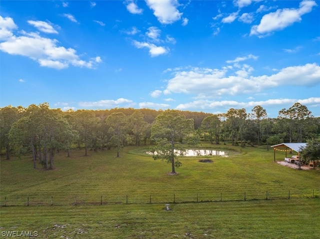 view of yard featuring a rural view