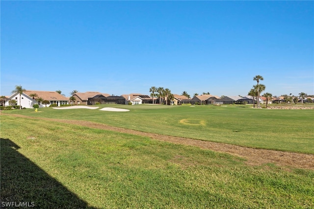 view of home's community with a yard