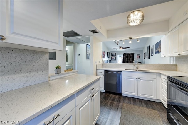 kitchen featuring sink, white cabinetry, and dishwasher