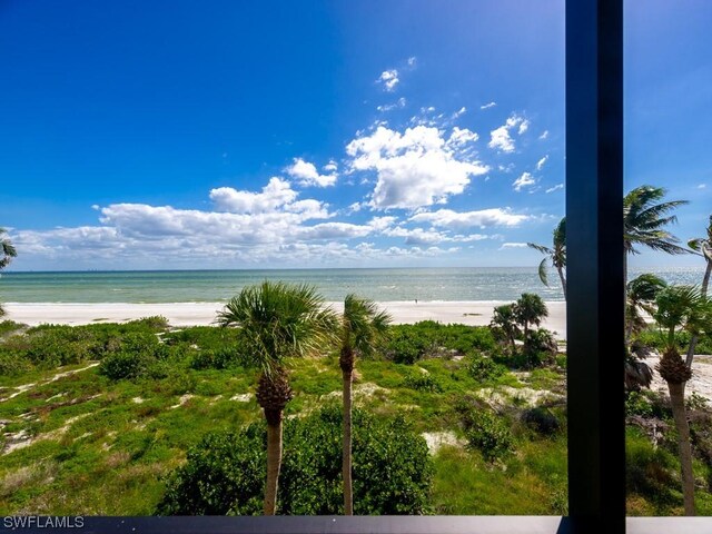 water view featuring a beach view