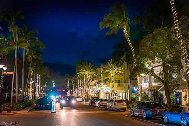 view of property at night