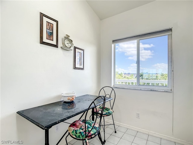 office featuring light tile floors