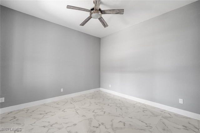 unfurnished room with ceiling fan