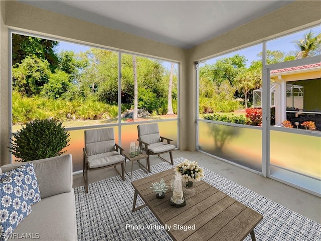 view of sunroom