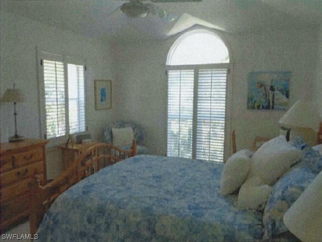 bedroom with multiple windows