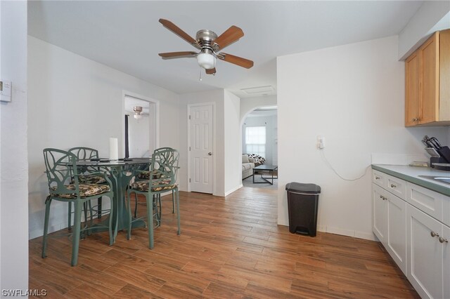 2147 Washington Ave, Naples, FL 34112 - dining room featuring ceiling fan and light wood-type flooring