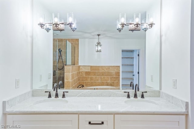 bathroom with dual vanity