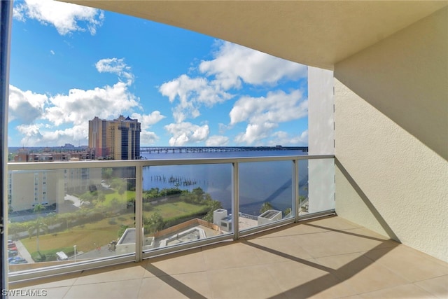 balcony with a water view