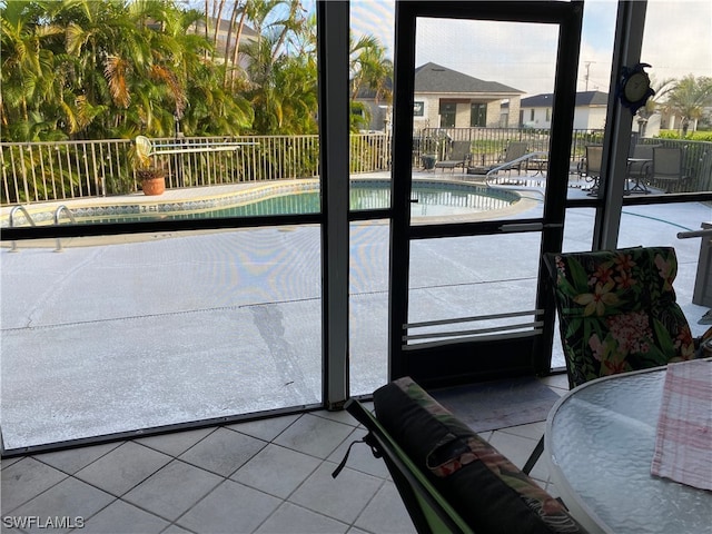 view of swimming pool with a patio