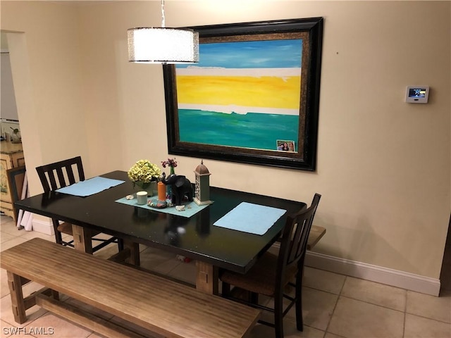 view of tiled dining area