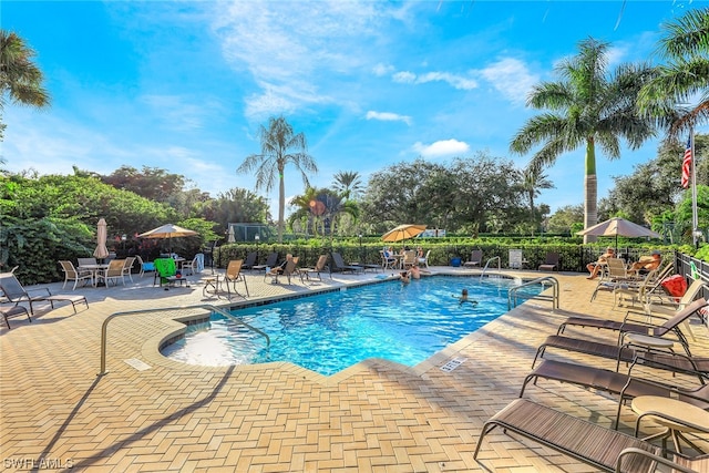 view of pool with a patio