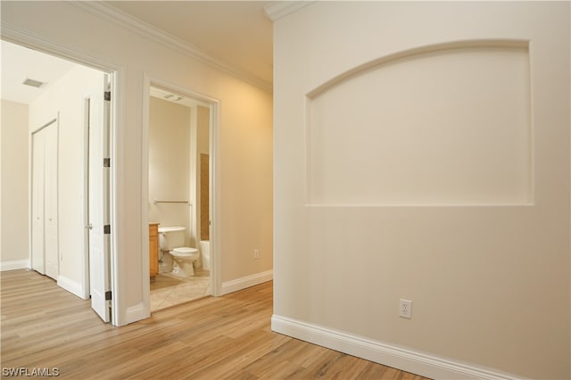 hall featuring light hardwood / wood-style floors