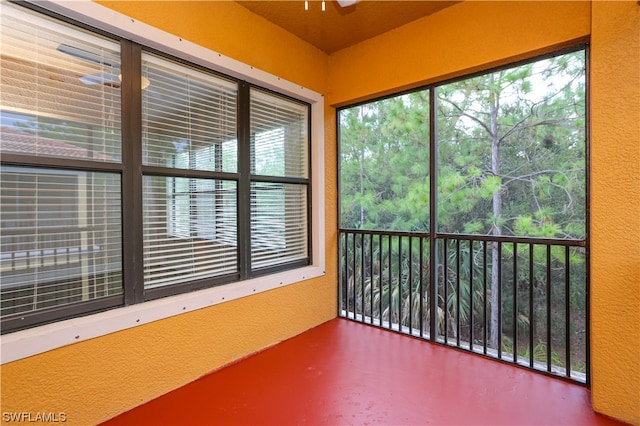 view of unfurnished sunroom