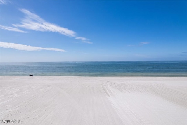 property view of water with a beach view