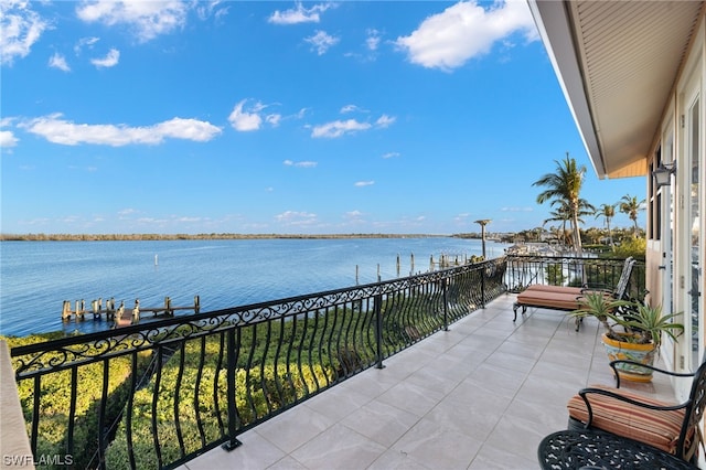 balcony with a water view