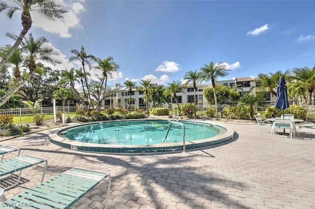 view of pool with a patio area