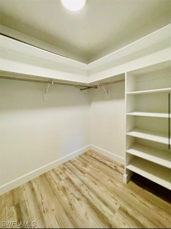 spacious closet featuring hardwood / wood-style floors