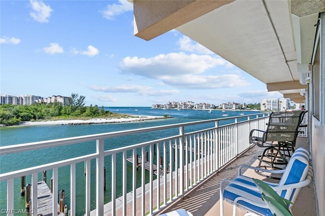 balcony with a water view