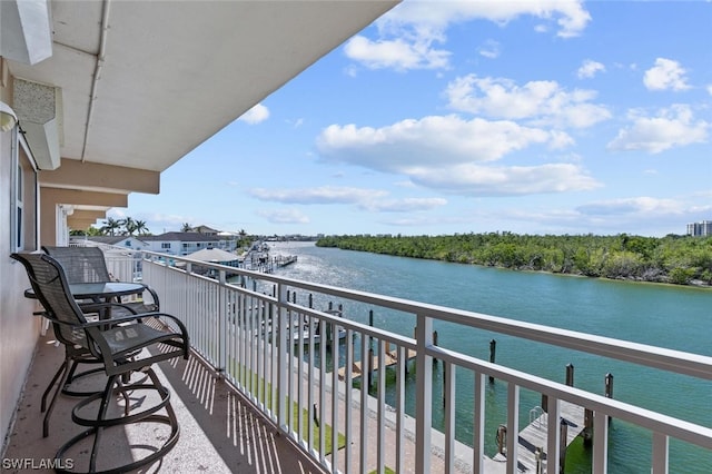 balcony with a water view