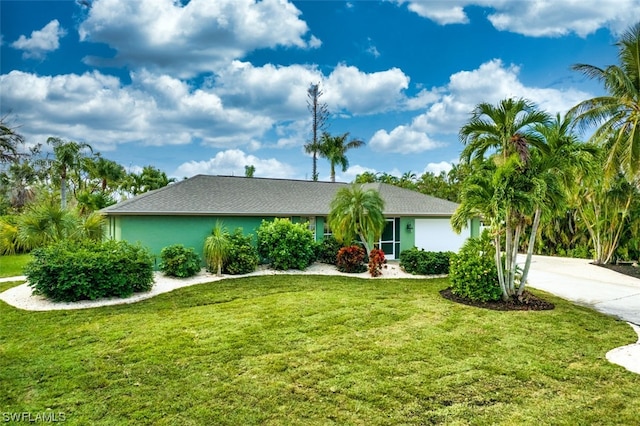 view of front of house with a front yard